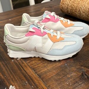 New Balance Kids Sneakers in Pink, Orange, and Blue